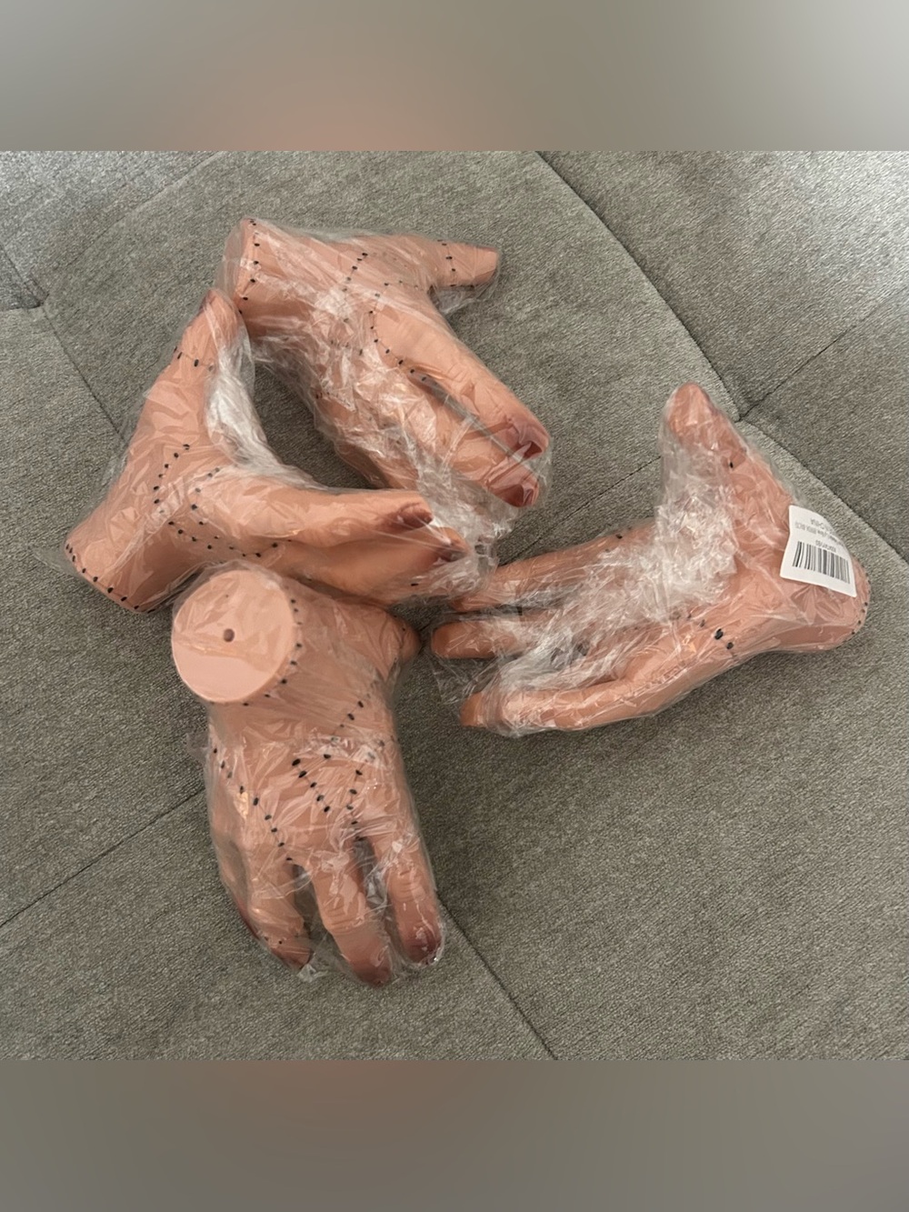 Lot of 4 Halloween Spooky Stitched Hand Props/Decorations in Flesh Tone